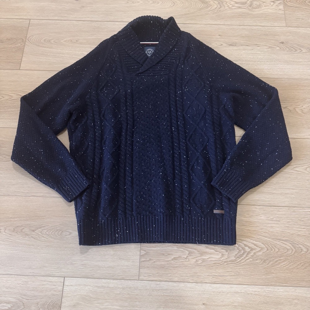 Lindbergh The Perfect Fit Blue Neck Shawl Sweater Size XXL‎